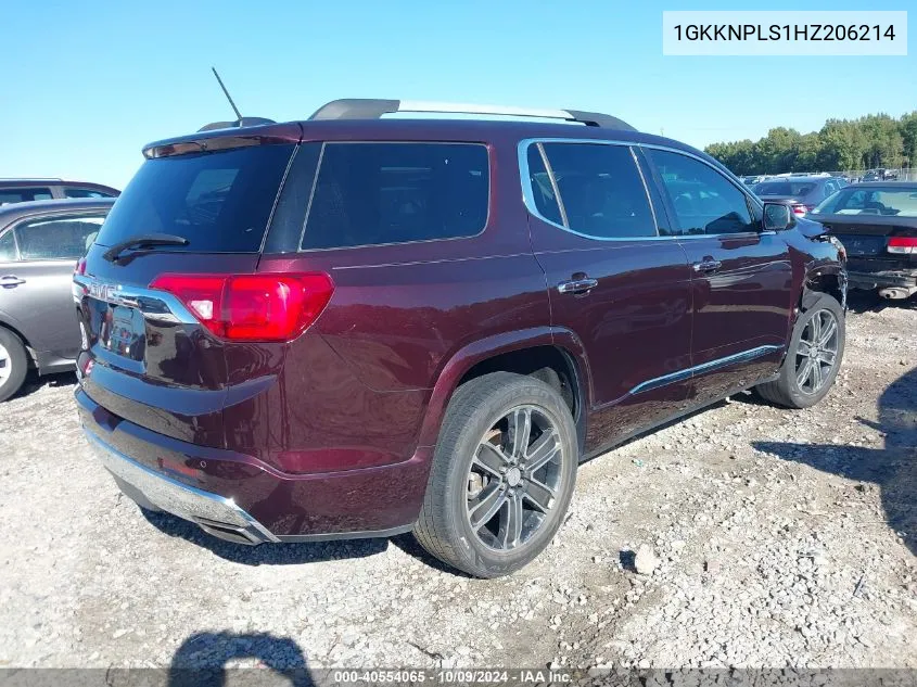 2017 GMC Acadia Denali VIN: 1GKKNPLS1HZ206214 Lot: 40554065