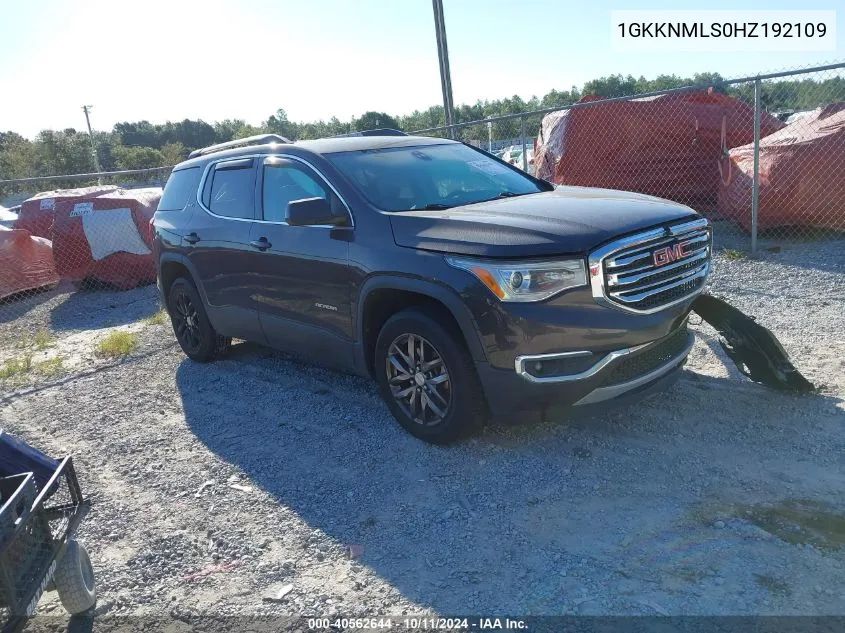 2017 GMC Acadia Slt-1 VIN: 1GKKNMLS0HZ192109 Lot: 40562644