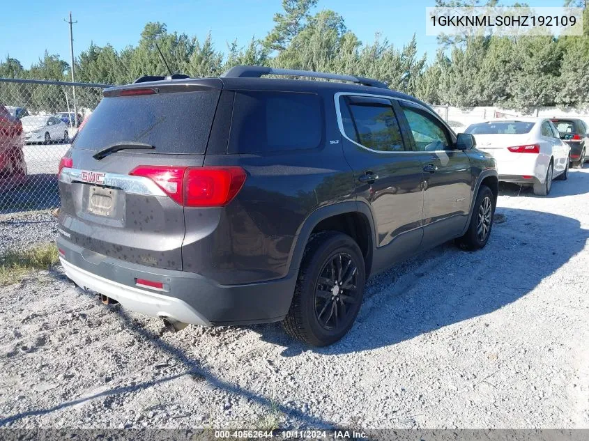 2017 GMC Acadia Slt-1 VIN: 1GKKNMLS0HZ192109 Lot: 40562644