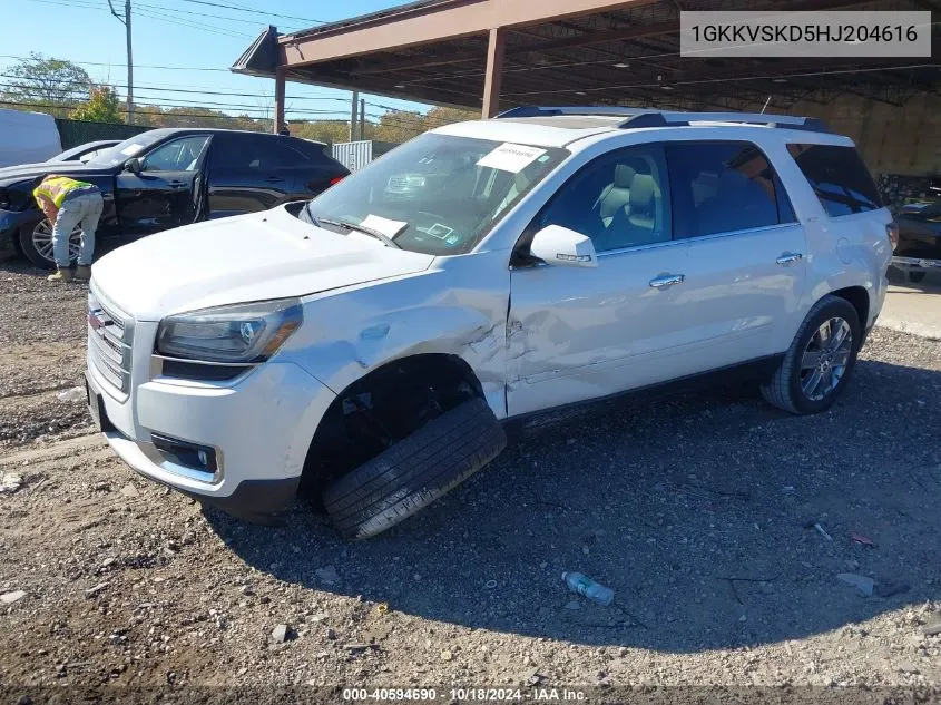 1GKKVSKD5HJ204616 2017 GMC Acadia Limited