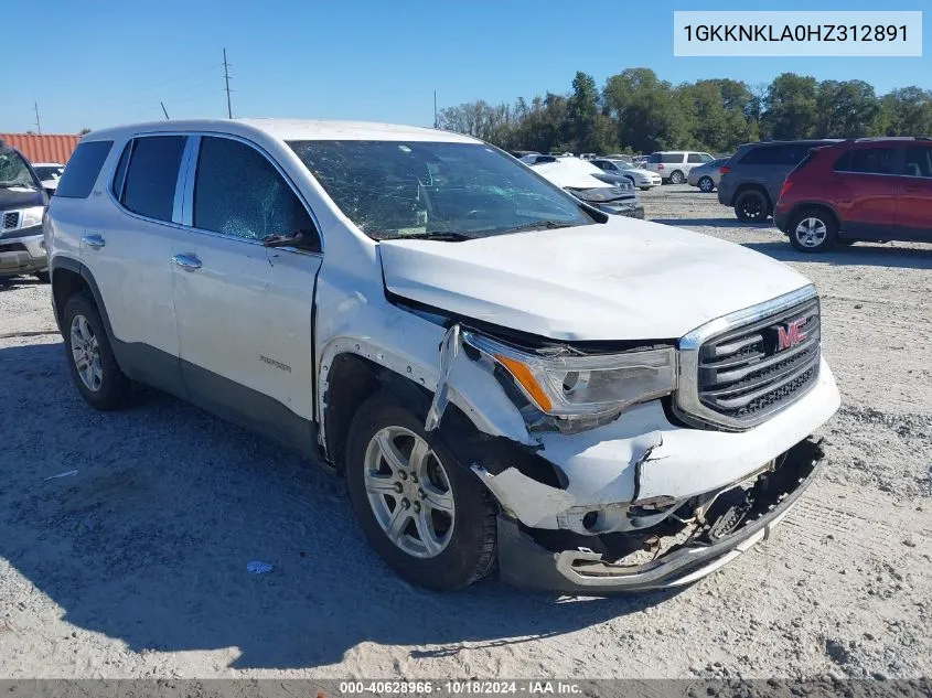 2017 GMC Acadia Sle-1 VIN: 1GKKNKLA0HZ312891 Lot: 40628966