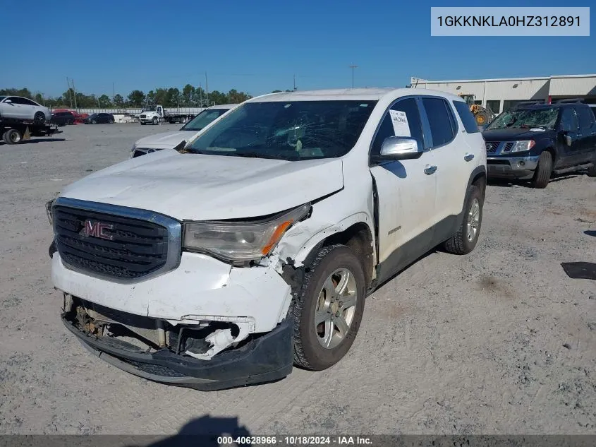 2017 GMC Acadia Sle-1 VIN: 1GKKNKLA0HZ312891 Lot: 40628966