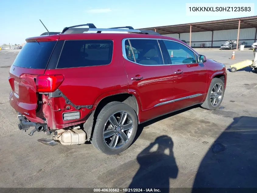 1GKKNXLS0HZ123583 2017 GMC Acadia Denali