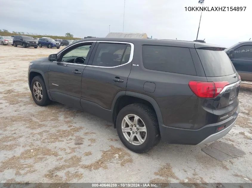 1GKKNKLAXHZ154897 2017 GMC Acadia Sle