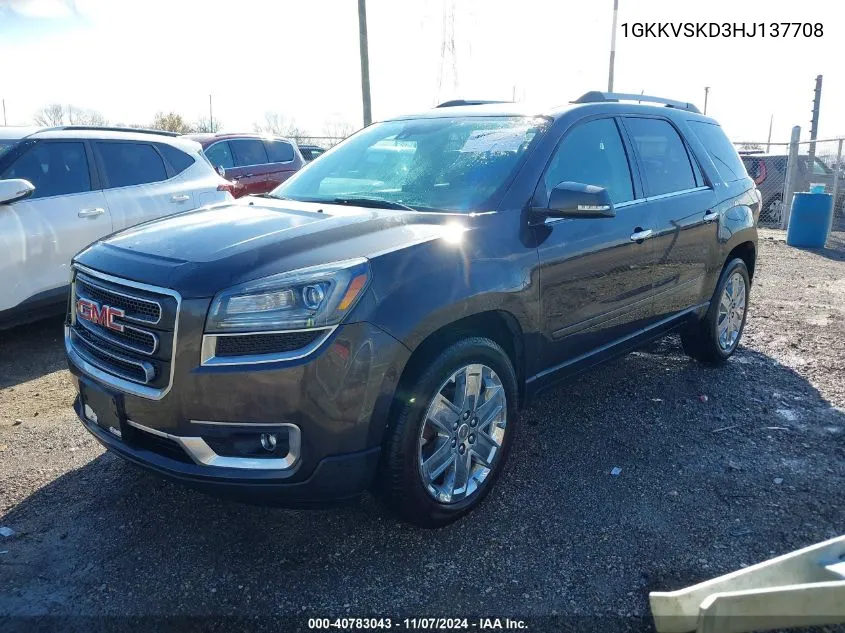 1GKKVSKD3HJ137708 2017 GMC Acadia Limited