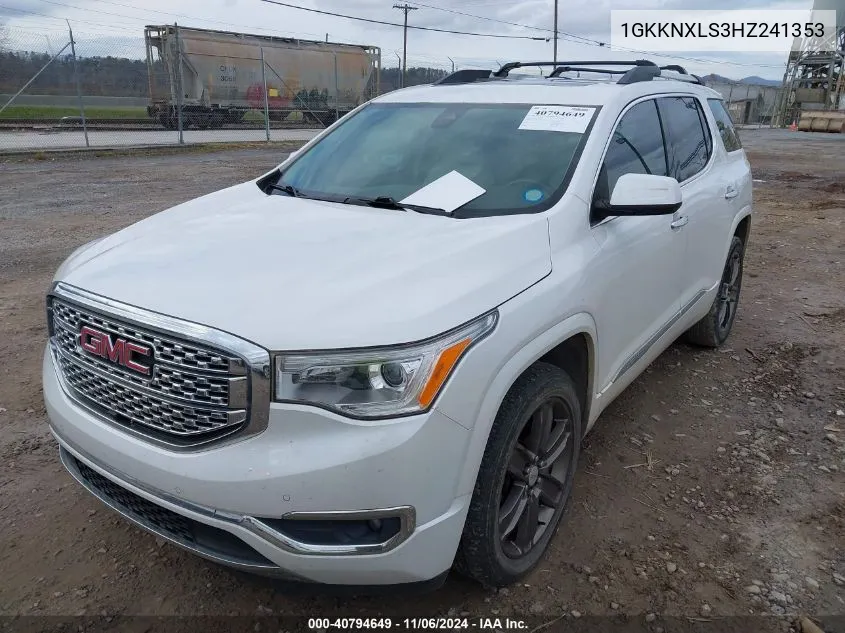 2017 GMC Acadia Denali VIN: 1GKKNXLS3HZ241353 Lot: 40794649