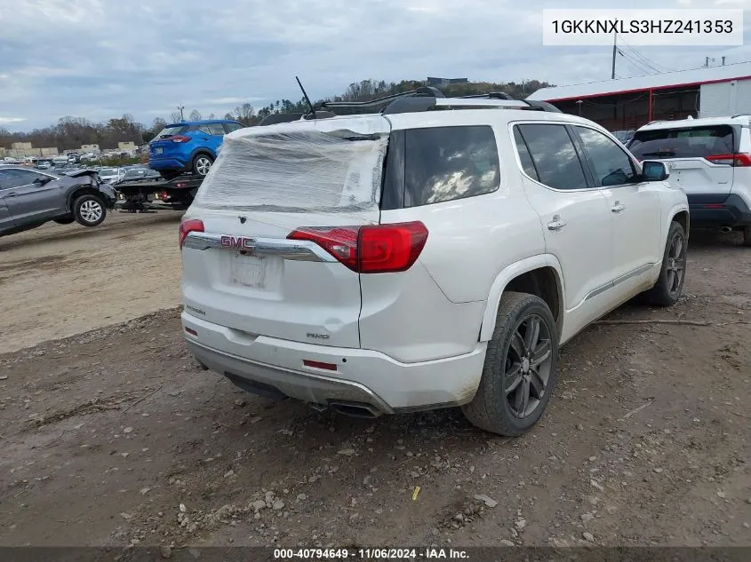 2017 GMC Acadia Denali VIN: 1GKKNXLS3HZ241353 Lot: 40794649