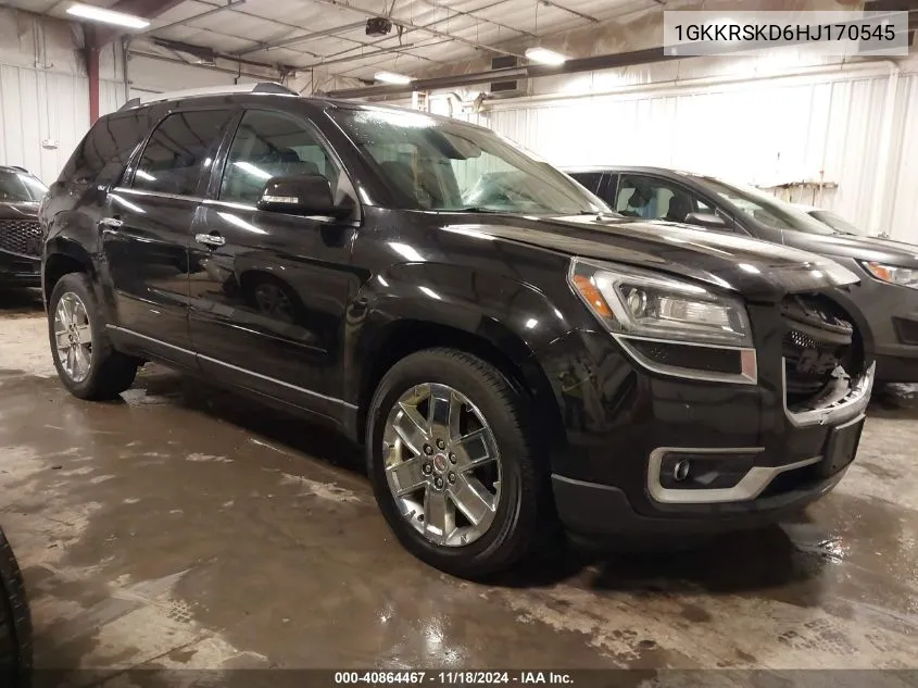 2017 GMC Acadia Limited Slt-2 VIN: 1GKKRSKD6HJ170545 Lot: 40864467