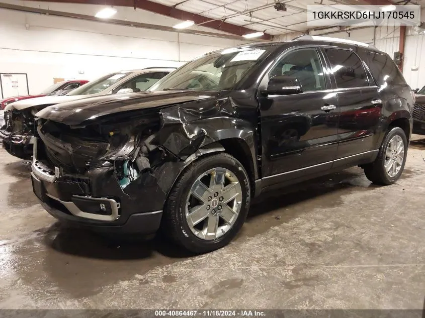 2017 GMC Acadia Limited Slt-2 VIN: 1GKKRSKD6HJ170545 Lot: 40864467