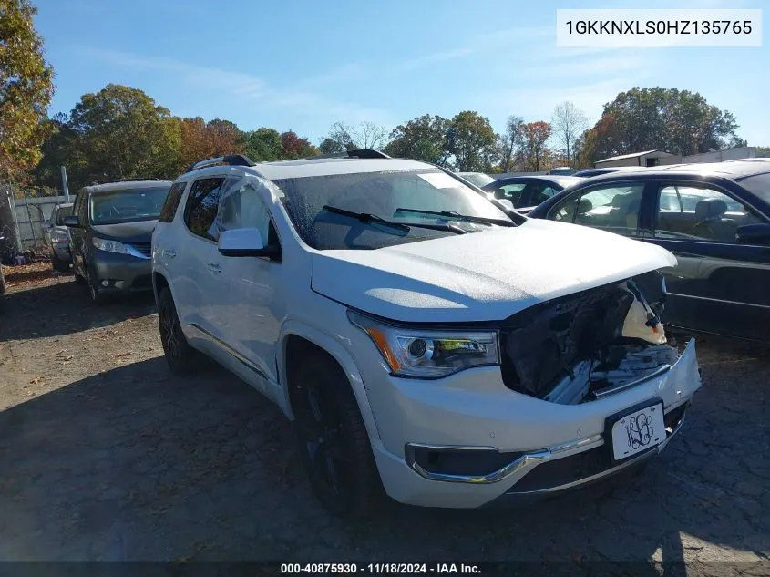 2017 GMC Acadia Denali VIN: 1GKKNXLS0HZ135765 Lot: 40875930