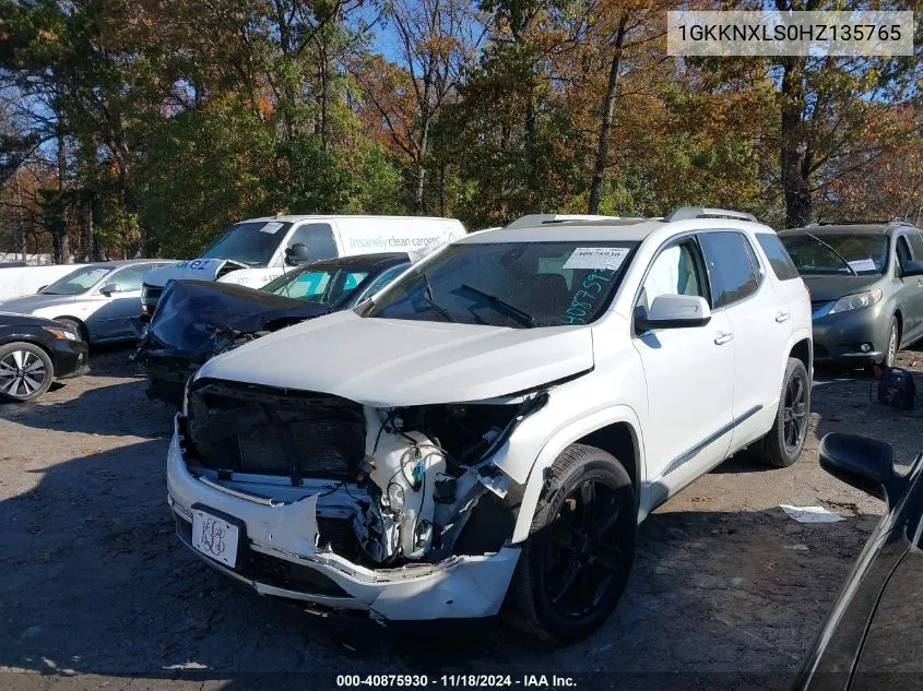 2017 GMC Acadia Denali VIN: 1GKKNXLS0HZ135765 Lot: 40875930