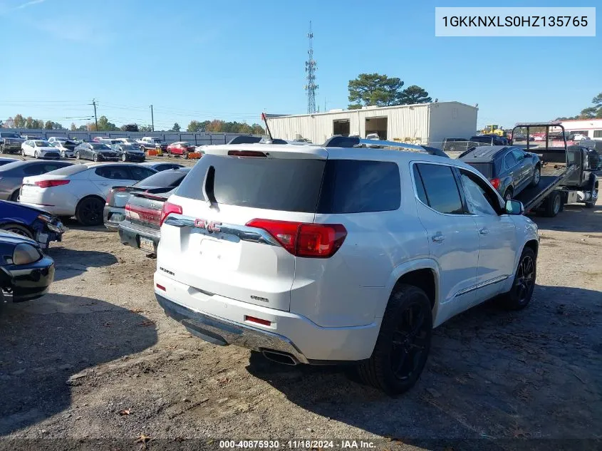 2017 GMC Acadia Denali VIN: 1GKKNXLS0HZ135765 Lot: 40875930