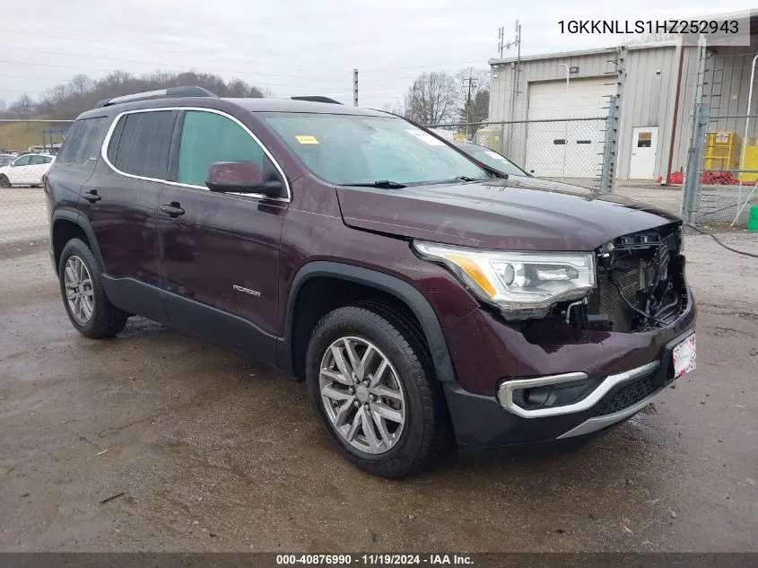 2017 GMC Acadia Sle-2 VIN: 1GKKNLLS1HZ252943 Lot: 40876990