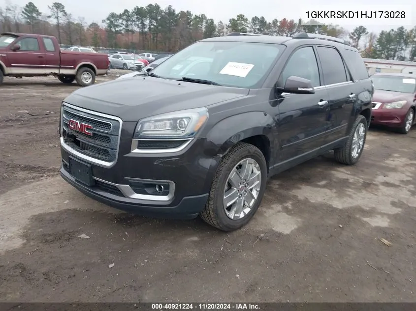 2017 GMC Acadia Limited VIN: 1GKKRSKD1HJ173028 Lot: 40921224