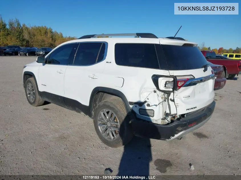 2018 GMC Acadia VIN: 1GKKNSLS8JZ193728 Lot: 12119153