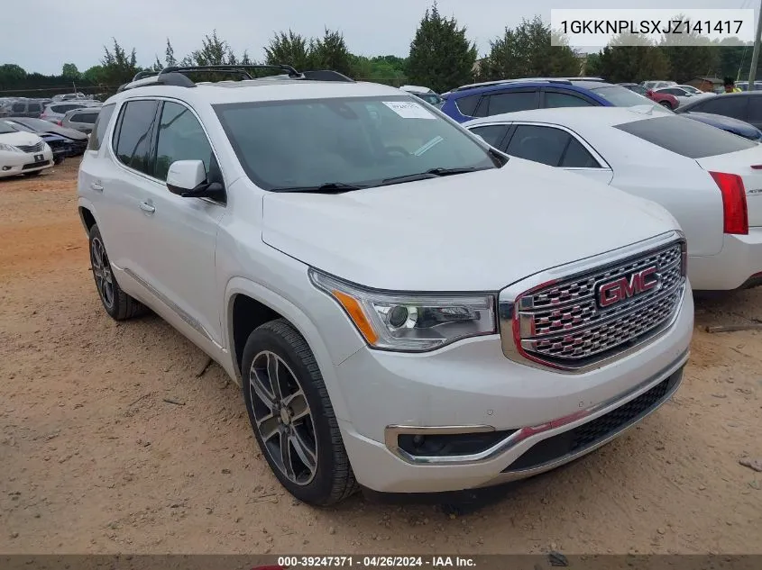 2018 GMC Acadia Denali VIN: 1GKKNPLSXJZ141417 Lot: 39247371