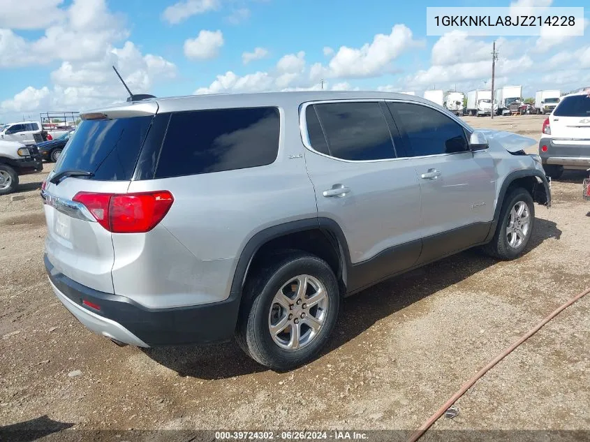 2018 GMC Acadia Sle-1 VIN: 1GKKNKLA8JZ214228 Lot: 39724302