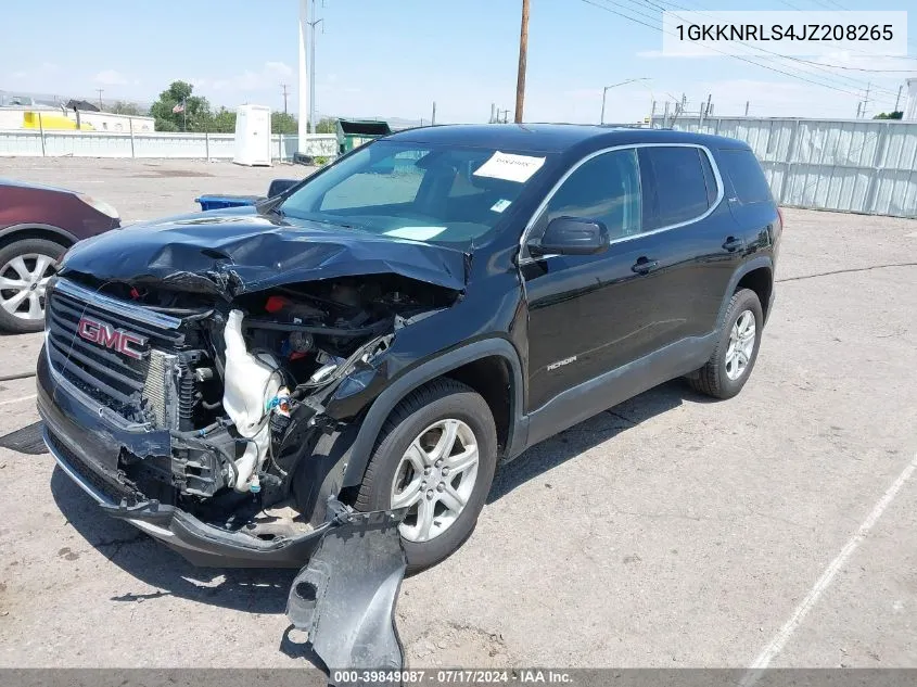 2018 GMC Acadia Sle-1 VIN: 1GKKNRLS4JZ208265 Lot: 39849087