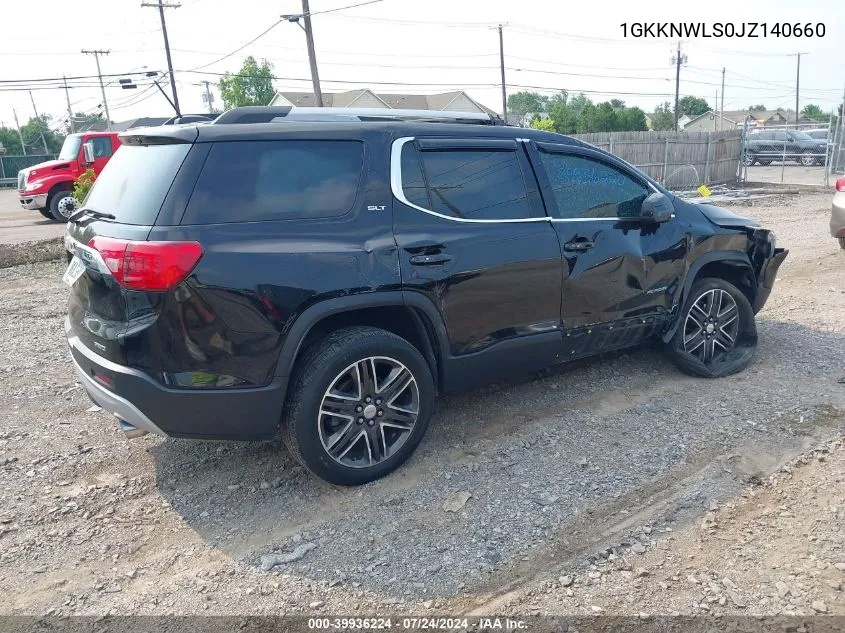 2018 GMC Acadia Slt-2 VIN: 1GKKNWLS0JZ140660 Lot: 39936224