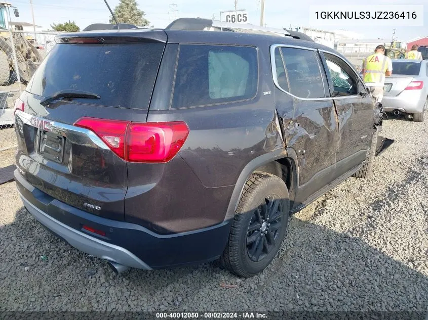 2018 GMC Acadia Slt-1 VIN: 1GKKNULS3JZ236416 Lot: 40012050