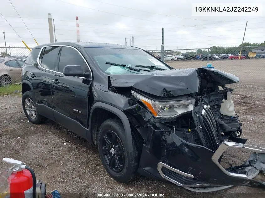 2018 GMC Acadia Sle-1 VIN: 1GKKNKLA2JZ242249 Lot: 40017300