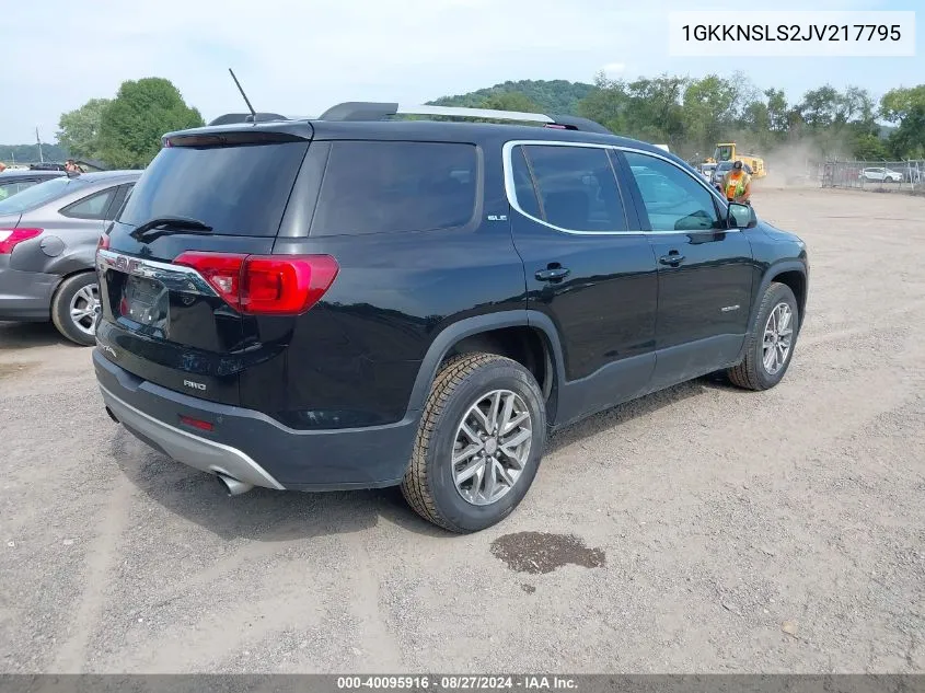 2018 GMC Acadia Sle-2 VIN: 1GKKNSLS2JV217795 Lot: 40095916