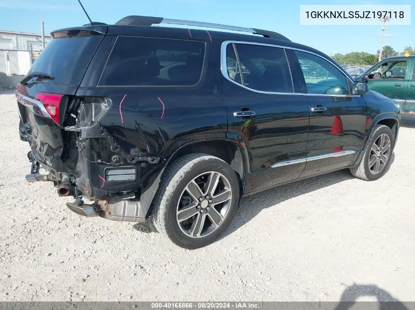 2018 GMC Acadia Denali VIN: 1GKKNXLS5JZ197118 Lot: 40166866