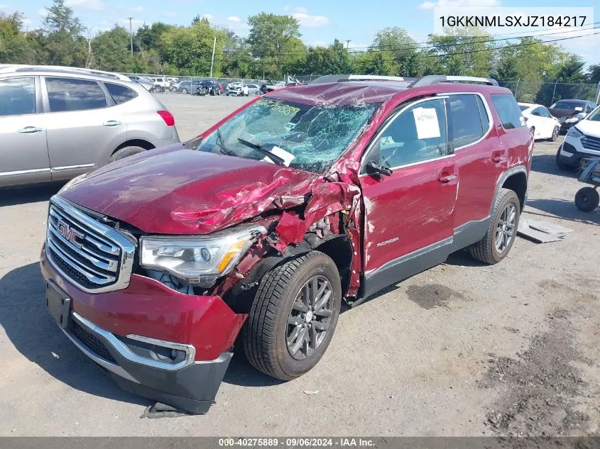 2018 GMC Acadia Slt-1 VIN: 1GKKNMLSXJZ184217 Lot: 40275889