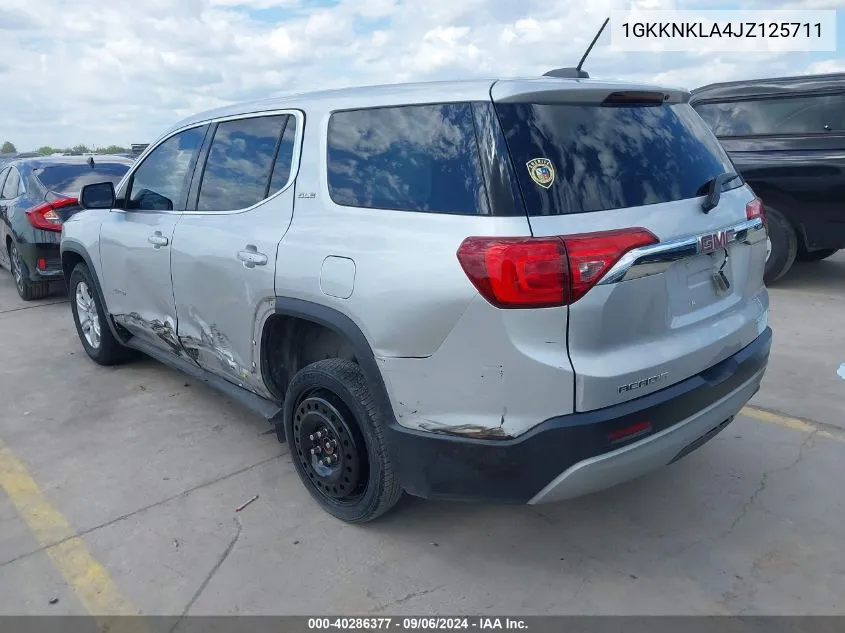 2018 GMC Acadia Sle-1 VIN: 1GKKNKLA4JZ125711 Lot: 40286377