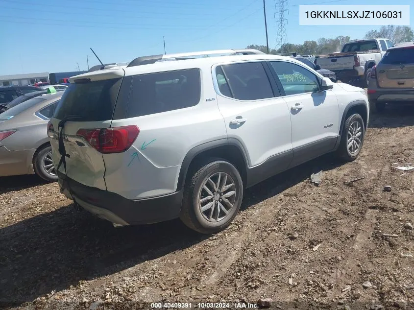 1GKKNLLSXJZ106031 2018 GMC Acadia Sle-2