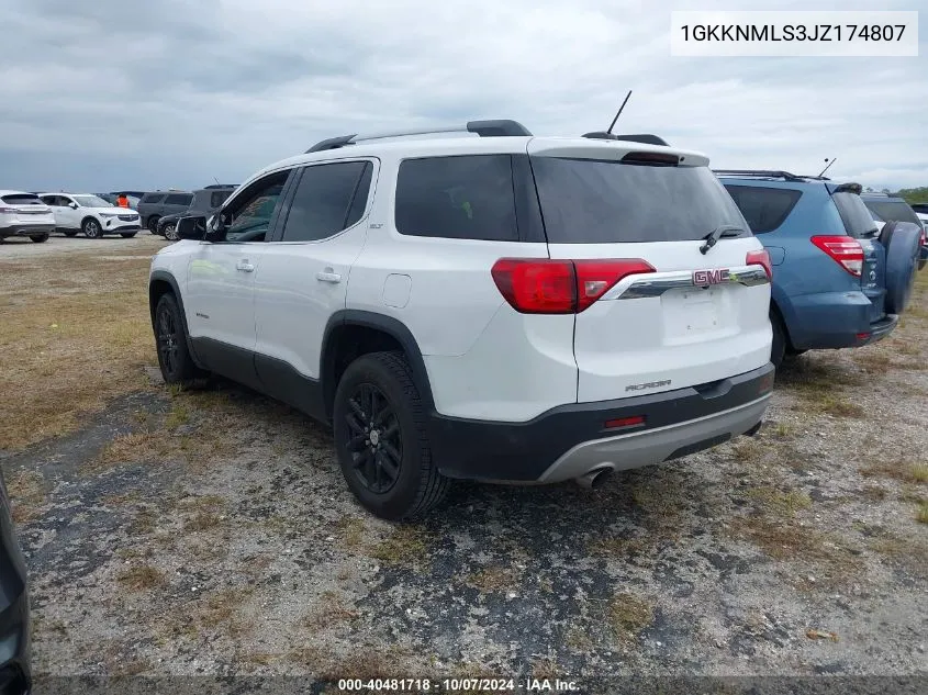 2018 GMC Acadia Slt-1 VIN: 1GKKNMLS3JZ174807 Lot: 40481718