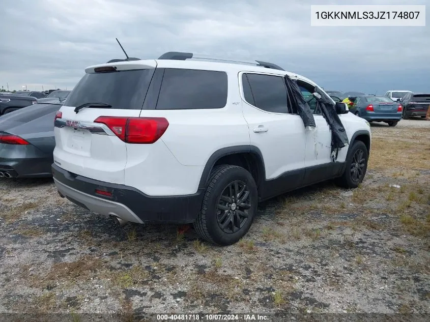 2018 GMC Acadia Slt-1 VIN: 1GKKNMLS3JZ174807 Lot: 40481718