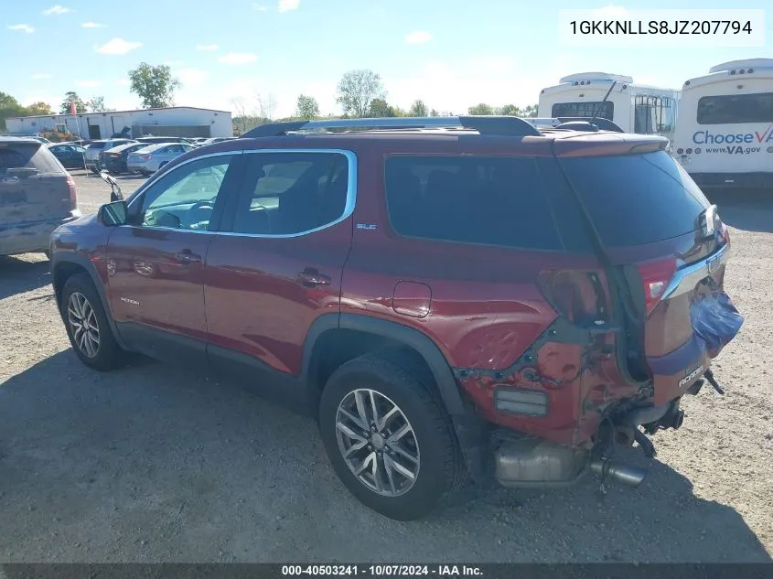 2018 GMC Acadia Sle VIN: 1GKKNLLS8JZ207794 Lot: 40503241