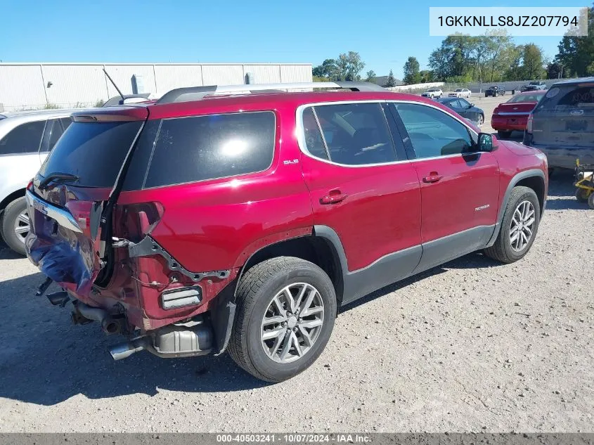 2018 GMC Acadia Sle VIN: 1GKKNLLS8JZ207794 Lot: 40503241