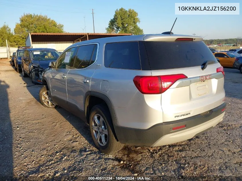 2018 GMC Acadia Sle-1 VIN: 1GKKNKLA2JZ156200 Lot: 40511234