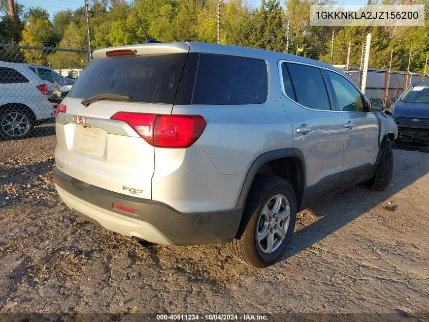 2018 GMC Acadia Sle-1 VIN: 1GKKNKLA2JZ156200 Lot: 40511234