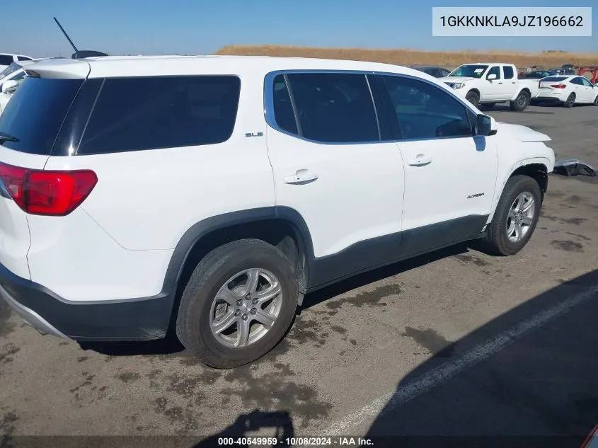 2018 GMC Acadia Sle-1 VIN: 1GKKNKLA9JZ196662 Lot: 40549959