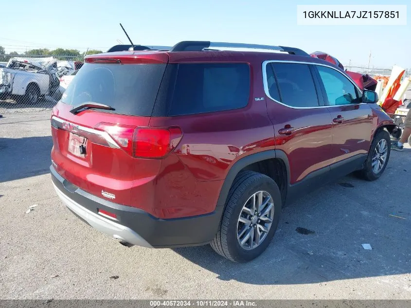 2018 GMC Acadia Sle VIN: 1GKKNLLA7JZ157851 Lot: 40572034