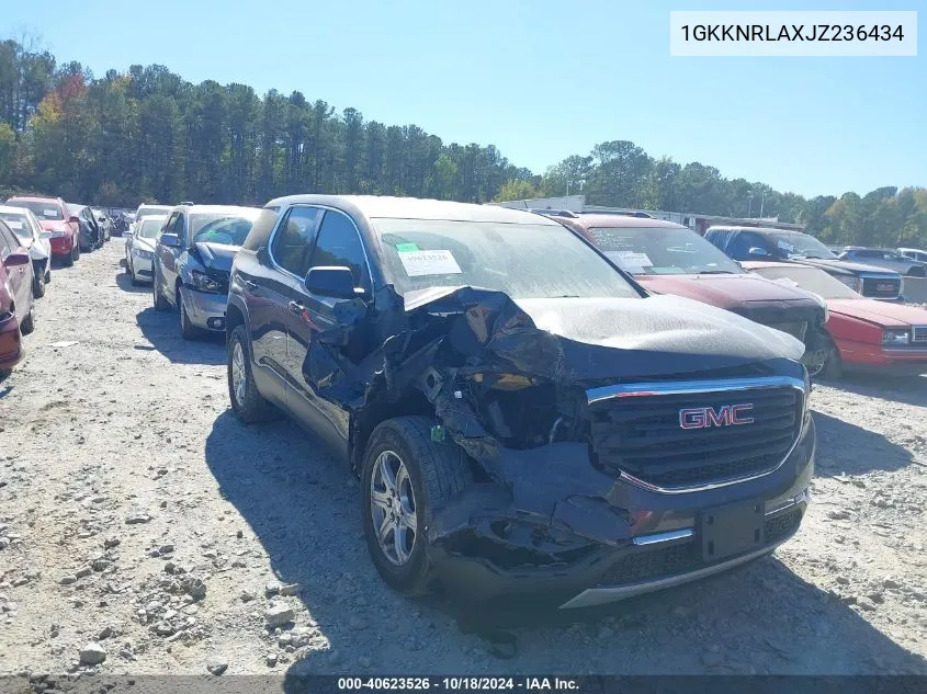 2018 GMC Acadia Sle-1 VIN: 1GKKNRLAXJZ236434 Lot: 40623526