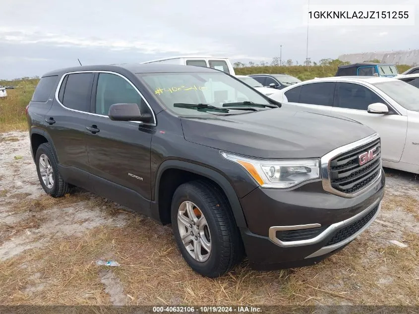 2018 GMC Acadia Sle VIN: 1GKKNKLA2JZ151255 Lot: 40632106