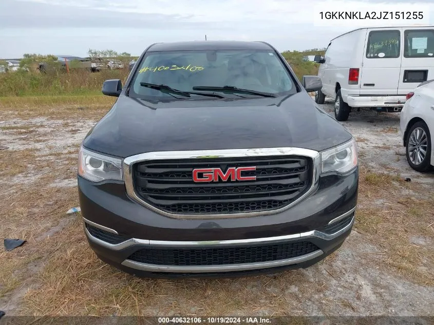 2018 GMC Acadia Sle VIN: 1GKKNKLA2JZ151255 Lot: 40632106