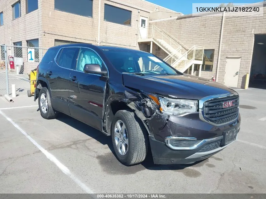 2018 GMC Acadia Sle-1 VIN: 1GKKNKLA1JZ182240 Lot: 40635382