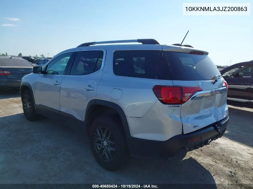 2018 GMC Acadia Slt-1 VIN: 1GKKNMLA3JZ200863 Lot: 40650424