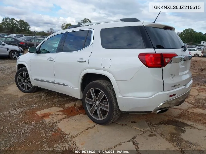 2018 GMC Acadia Denali VIN: 1GKKNXLS6JZ216615 Lot: 40751623