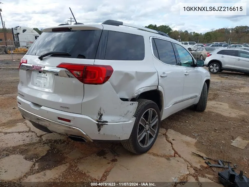 2018 GMC Acadia Denali VIN: 1GKKNXLS6JZ216615 Lot: 40751623