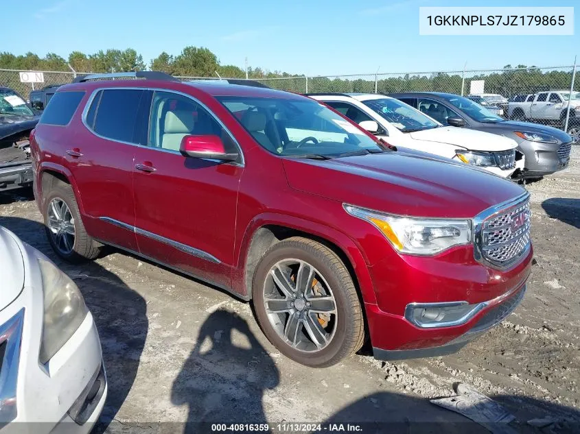 2018 GMC Acadia Denali VIN: 1GKKNPLS7JZ179865 Lot: 40816359