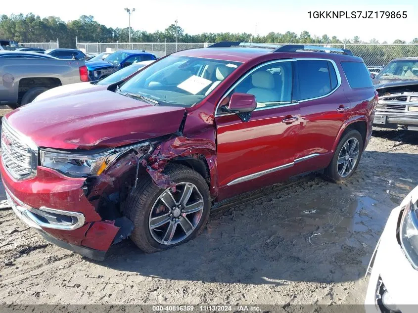 2018 GMC Acadia Denali VIN: 1GKKNPLS7JZ179865 Lot: 40816359