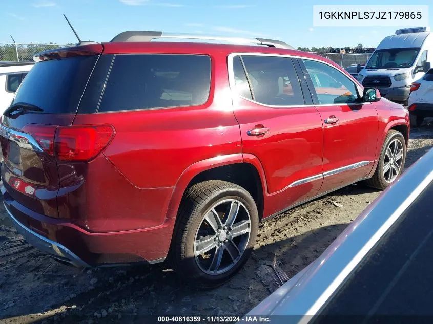 2018 GMC Acadia Denali VIN: 1GKKNPLS7JZ179865 Lot: 40816359