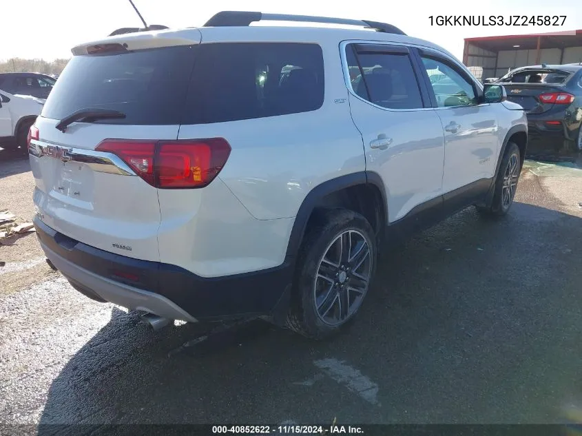 2018 GMC Acadia Slt VIN: 1GKKNULS3JZ245827 Lot: 40852622