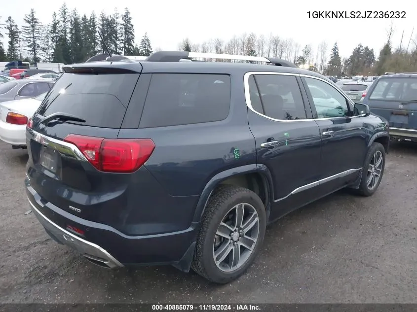 2018 GMC Acadia Denali VIN: 1GKKNXLS2JZ236232 Lot: 40885079